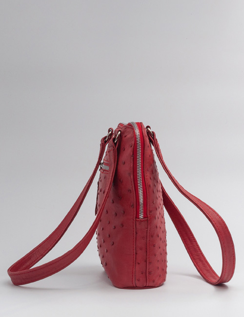 Anele | Ostrich leather handbag – grey