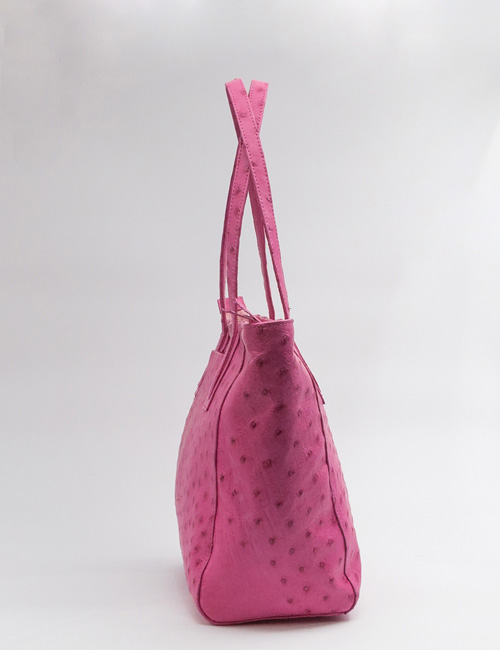 Linda | Ostrich leather handbag – pink | Modern & Tribal