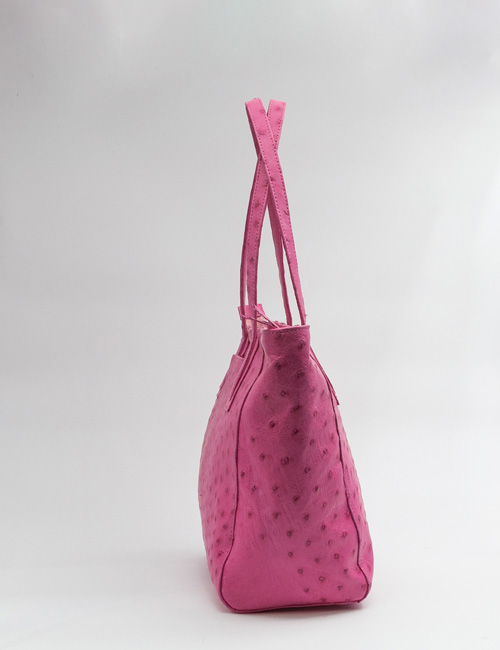 Nadine, Ostrich leather handbag – pink