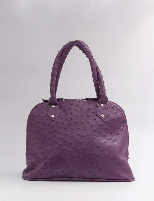 Nadine | Ostrich leather handbag – purple | Modern & Tribal
