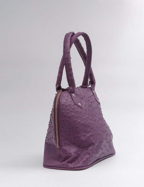 Nadine | Ostrich leather handbag – purple | Modern & Tribal